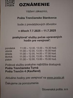 Upravene služby pre verejnosť slovenská pošta