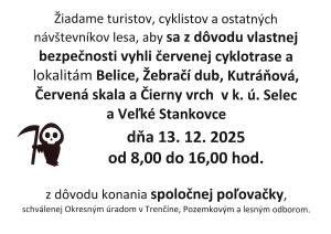 Upozornenie - spoločná poľovačka